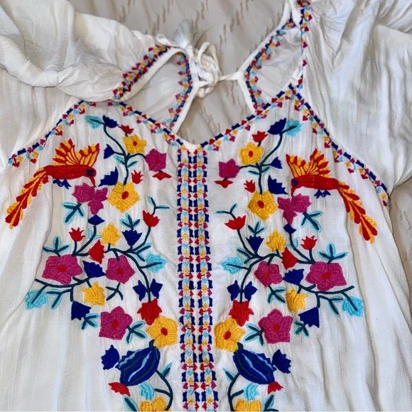 Sundance Rare Spanish Mexican Hummingbird & Floral Sundress - Picture 6 of 8